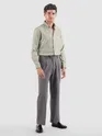 Pale Olive Green Stripe Button Down Collar Shirt