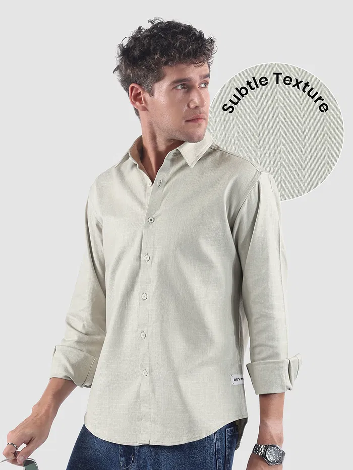 Pastle Green Textured Cotton Shirt