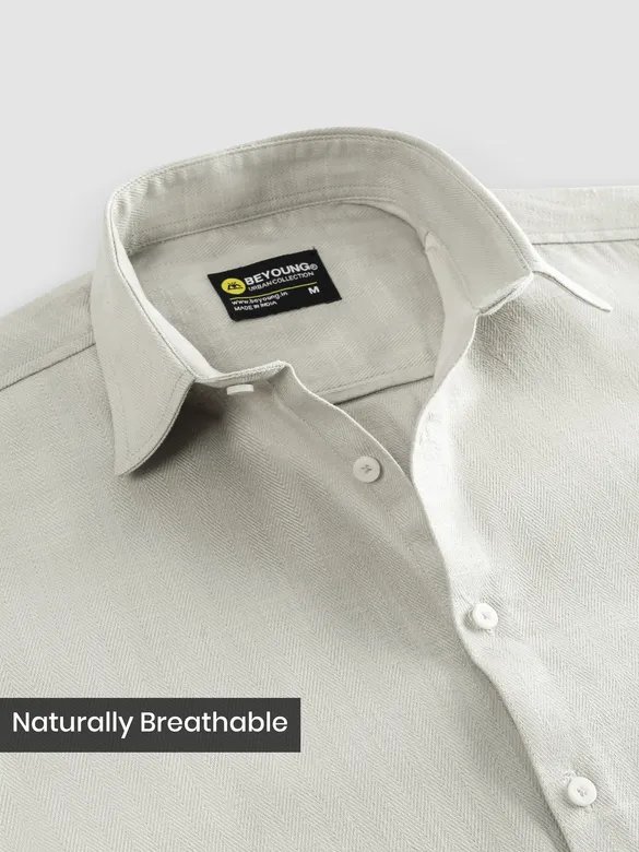 Pastle Green Textured Cotton Shirt