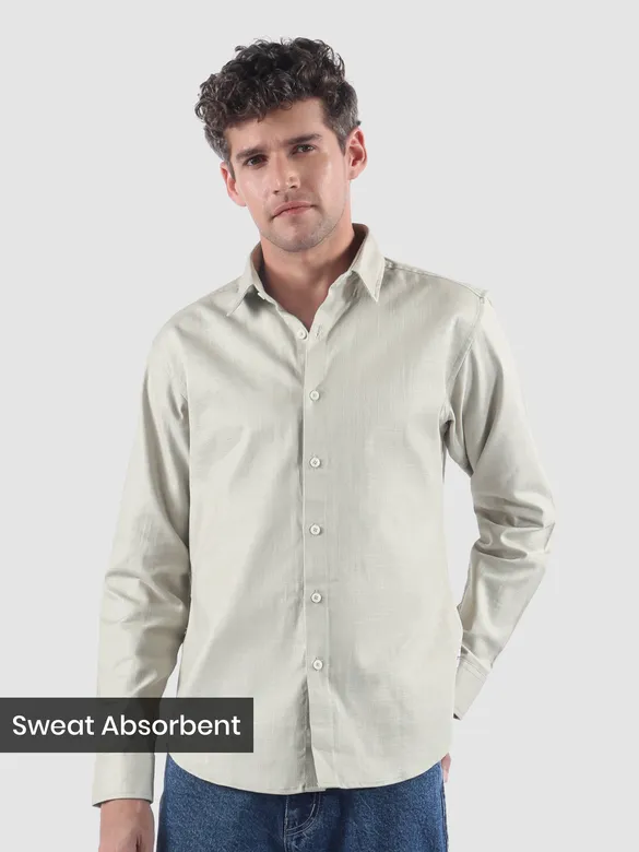 Pastle Green Textured Cotton Shirt