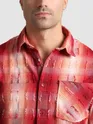 Red Frayed Check Shirt