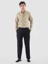 Sand Brown Stripe Button Down Collar Shirt