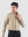 Sand Brown Stripe Button Down Collar Shirt