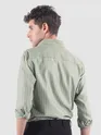 Smoky Green Stripe Button Down Collar Shirt