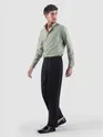 Smoky Green Stripe Button Down Collar Shirt