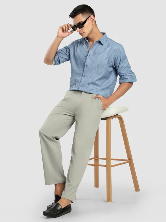 Soft Blue Crushed Shirt