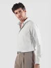 White Stripe Button Down Collar Shirt