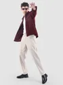 Wine Waffle Corduroy Shacket