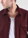 Wine Waffle Corduroy Shacket
