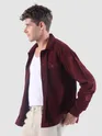 Wine Waffle Corduroy Shacket