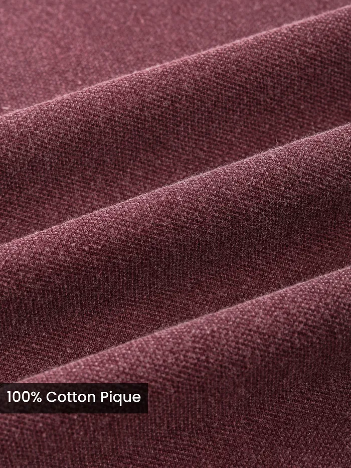 Maroon Acid Wash Polo T-shirt