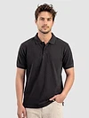 Black Acid Wash Polo T-shirt