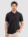 Black Acid Wash Polo T-shirt