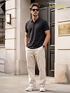 Black Acid Wash Polo T-shirt