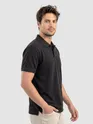 Black Acid Wash Polo T-shirt