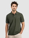 Deep Olive Acid Wash Polo T-shirt