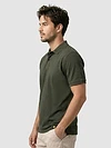 Deep Olive Acid Wash Polo T-shirt