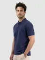 Denim Blue Acid Wash Polo T-shirt