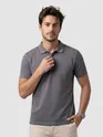 Grey Acid Wash Polo T-shirt