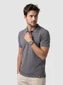 Grey Acid Wash Polo T-shirt