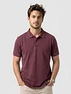 Maroon Acid Wash Polo T-shirt