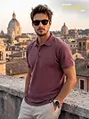 Maroon Acid Wash Polo T-shirt