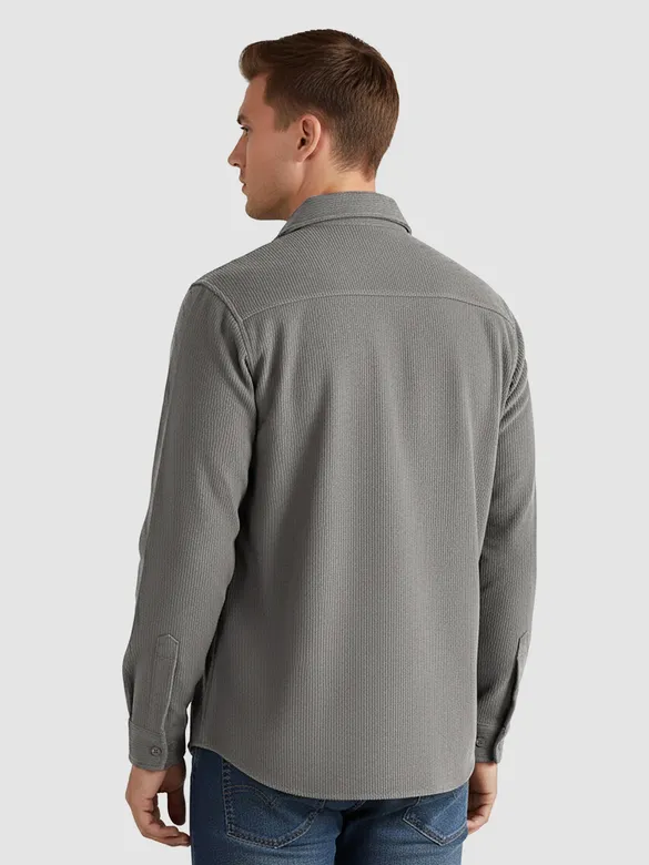 Ash Grey Dual Pocket Corduroy Shirt