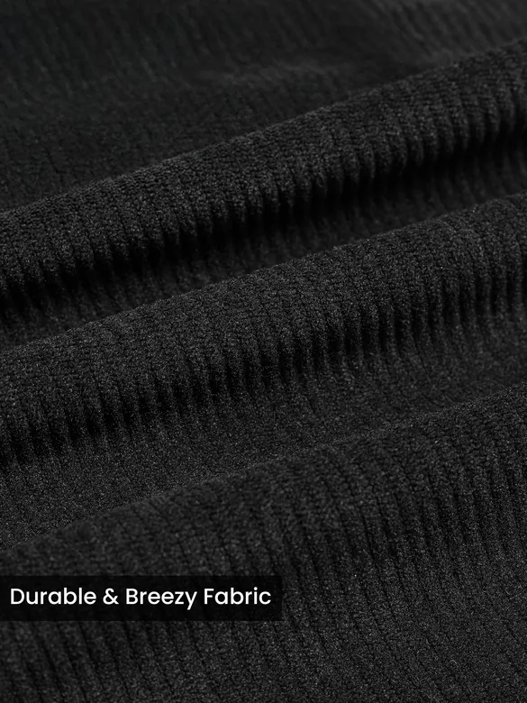 Black Dual Pocket Corduroy Shirt