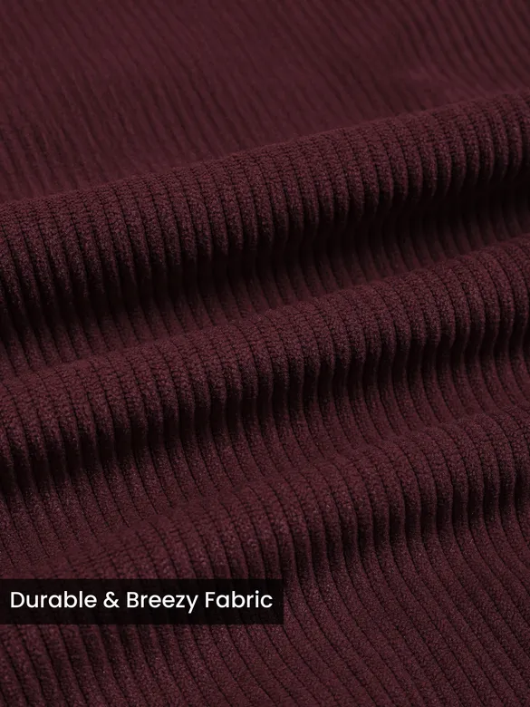 Wine Dual Pocket Corduroy Shirt