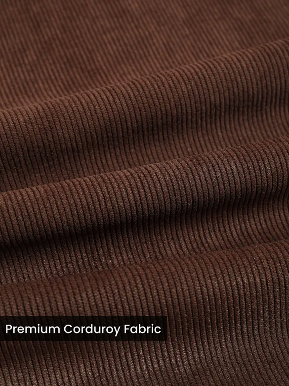 Brown Solid Corduroy Shirt