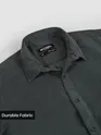 Dark Grey Solid Corduroy Shirt