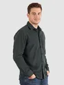 Dark Grey Solid Corduroy Shirt