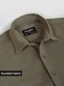 Dusty Olive Solid Corduroy Shirt