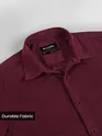 Maroon Solid Corduroy Shirt