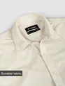 Off White Solid Corduroy Shirt