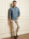 Airforce Blue Textured Jacquard Shirt