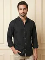 Black Breezy Stand Collar Shirt