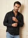 Black Fur Abstract Textured Shirt