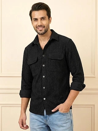 Trendy men's textured shirts online at beyoung, 