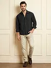 Black Textured Jacquard Shirt