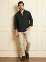 Black Textured Jacquard Shirt