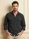 Black Textured Western Shirt
