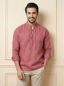 Brick Red Oxford Kurta Shirt