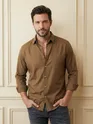 Brown Smooth Fit Solid Shirt