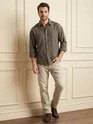 Brown Textured Jacquard Shirt