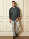Dark Grey Jacquard Cuban Shirt