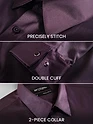Dark Wine Double Cuff Satin Shirt