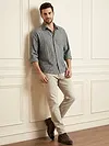 Grey Textured Jacquard Shirt
