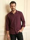 Maroon Crinkled Shirt
