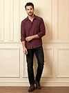 Maroon Crinkled Shirt